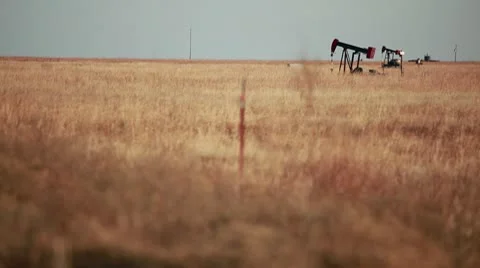Oklahoma Oil Field Stock Footage