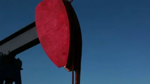 Oklahoma Pump Jack Tilt Down Stock-Footage 10547203