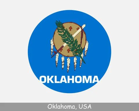 Oklahoma Round Flag Stock Illustration