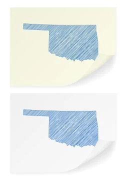 Oklahoma scribble map 스톡 일러스트