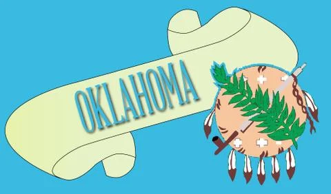 Oklahoma Scroll Stock Illustration