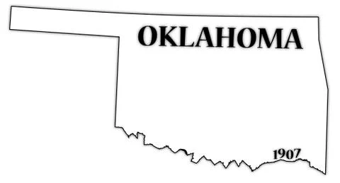 Oklahoma State and Date 스톡 일러스트