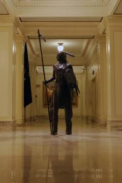 Oklahoma State Capitol bronze statue Stock Photos