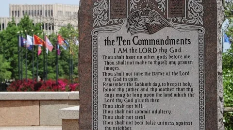 Oklahoma State Capitol Ten Commandments Video stock 52046565