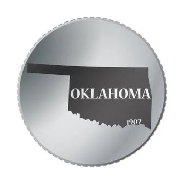 Oklahoma State Coin Stock Illustration