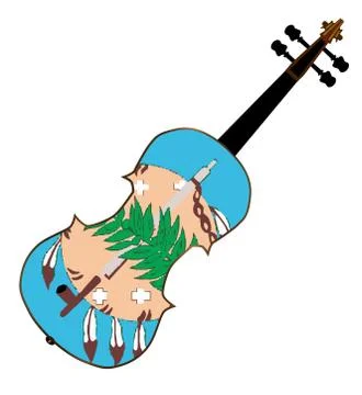 Oklahoma State Fiddle Stock Illustration