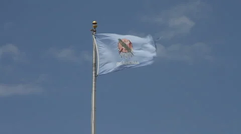Oklahoma State Flag 02 Stock Footage 52812256