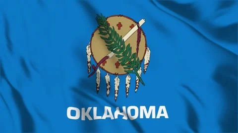 Oklahoma State Flag Loop 4K Stock Footage 243875797