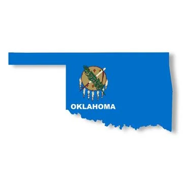 Oklahoma State Flag Map with clipping path Stock Illustration