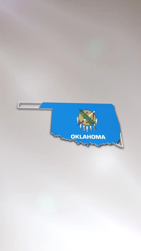 Oklahoma State Flag on Map Stock Footage 278266608