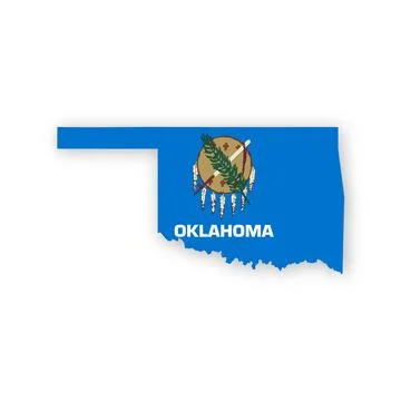 Oklahoma State Flag Map Illustrazione stock
