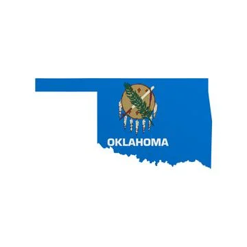 Oklahoma State Flag Map Stock Illustration