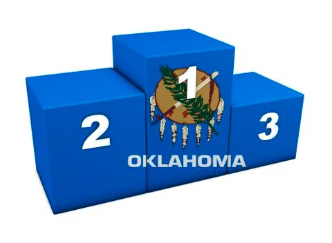 Oklahoma state flag podium Stock Illustration