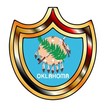Oklahoma State Flag Shield Spoof Stock Illustration