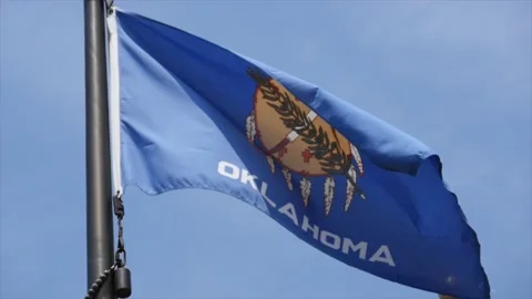 Oklahoma State Flag Waving Stock Footage 131064858