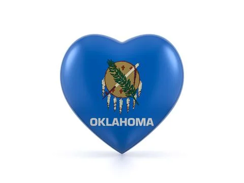 Oklahoma state heart flag Stock Illustration