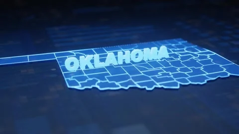 Oklahoma State Map Geographic Outline Stock Footage 344570436