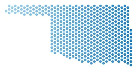 Oklahoma State Map Hex-Tile Scheme イラスト素材