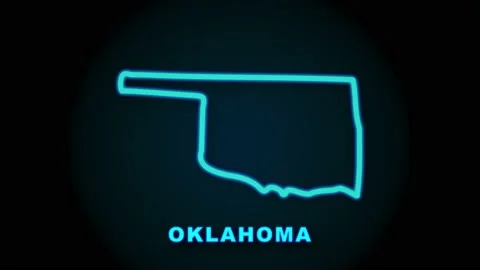 Oklahoma state map outline animation. Motion graphics. Stock Footage 158812811