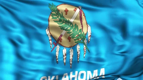 Oklahoma State Waving Flag Background Stock Footage 204139247