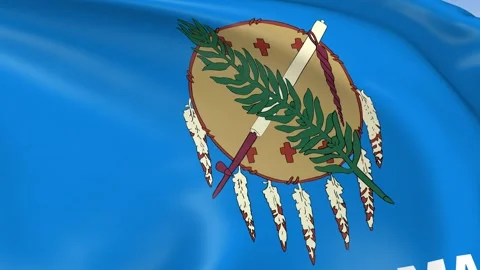 Oklahoma State Waving Flag Background Loop Stock Footage 317846941