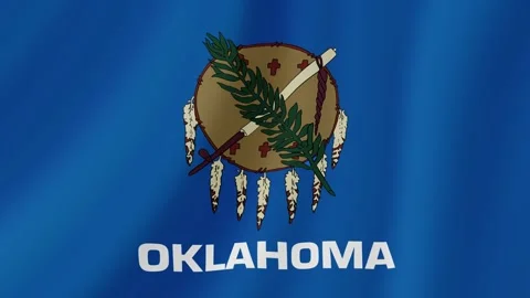 Oklahoma State Waving Flag. Realistic Flag Animation. Seamless Loop Background. Stock Footage 292324864