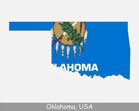 Oklahoma USA Map Flag Stock Illustration