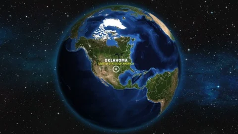 OKLAHOMA - USA Map Zoom Stock Footage 88014365