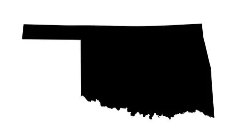 Oklahoma vector map silhouette isolated on white background Stock Illustration