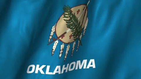 Oklahoma Waving Flag Stock Footage