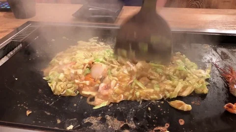 Okonomiyaki on the making. Stock Footage 85152231