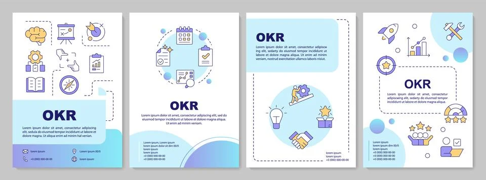 OKR blue gradient brochure layout Stockillustratie