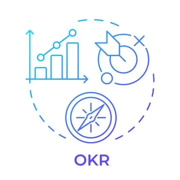 OKR blue gradient concept icon 스톡 일러스트