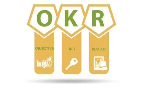 OKR concept with objective key results Stock Illustration