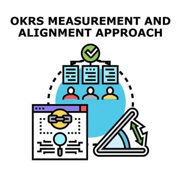 Okr measurement and alignment approach concept Stock Illustration