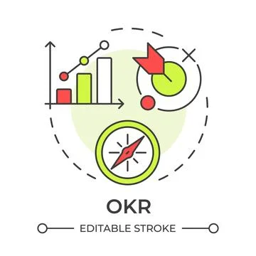 OKR multi color concept icon Stock Illustration