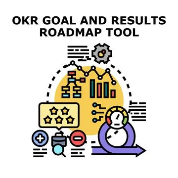 Okr objective key results roadmap tool Stock Illustration