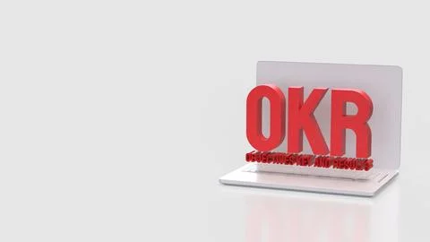 The OKR or  Objective and Key Results for Business concept 3d Rendering. Stock Illustration