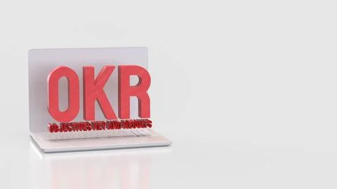 The OKR or  Objective and Key Results for Business concept 3d Rendering. Stockfoto's