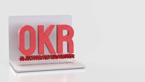 The OKR or  Objective and Key Results for Business concept 3d Rendering. Stockfoto's