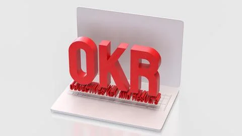 The OKR or  Objective and Key Results for Business concept 3d Rendering. 写真素材