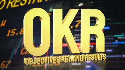 The OKR or  Objective and Key Results for Business concept 3d Rendering. Stockfoto's