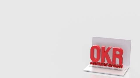 The OKR or  Objective and Key Results for Business concept 3d Rendering. 写真素材