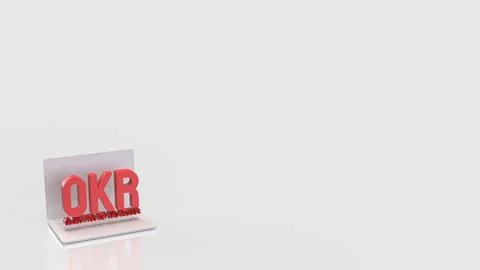 The OKR or  Objective and Key Results for Business concept 3d Rendering. Stock Photos
