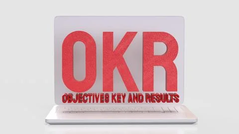 The OKR or  Objective and Key Results for Business concept 3d Rendering. Stockfoto's