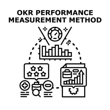 Okr performance measurement method concept illustration 스톡 일러스트