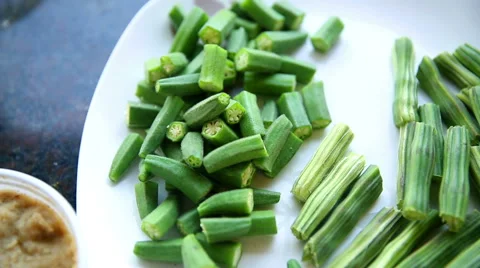 Okra and Moringa seeds Stock Footage 66760733