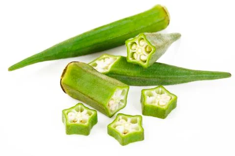 Okra  on white Stock Photos