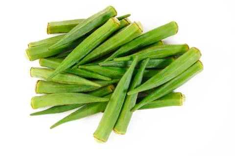 Okra on white Stock-Fotos