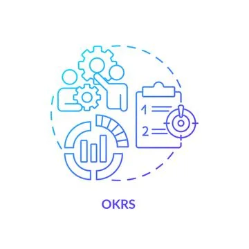 OKRs method blue gradient concept icon Stock Illustration